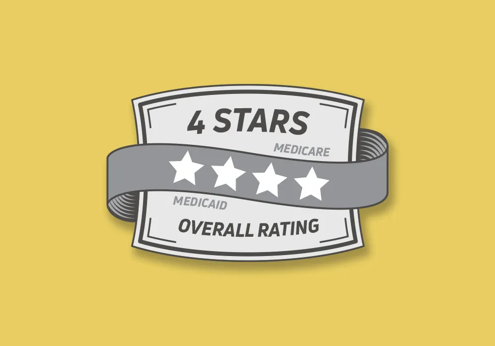 Medicare four-star overall quality rating badge