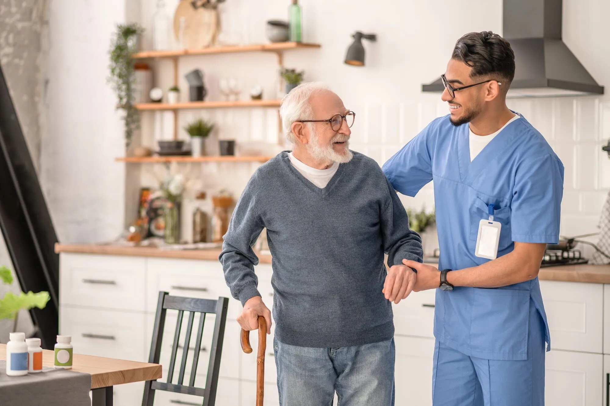 Senior receiving compassionate in-home care from Pulse Home Health