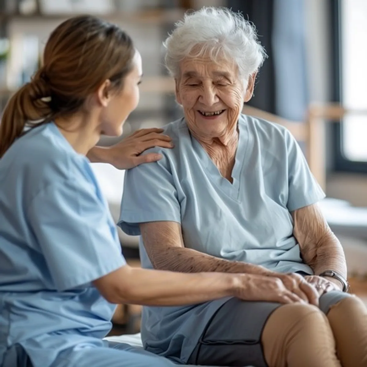 Pulse Hospice Care nurse providing compassionate support to a senior at home