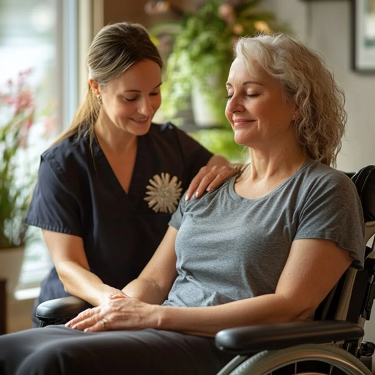 Pulse Hospice caregiver offering peaceful emotional and spiritual support at home