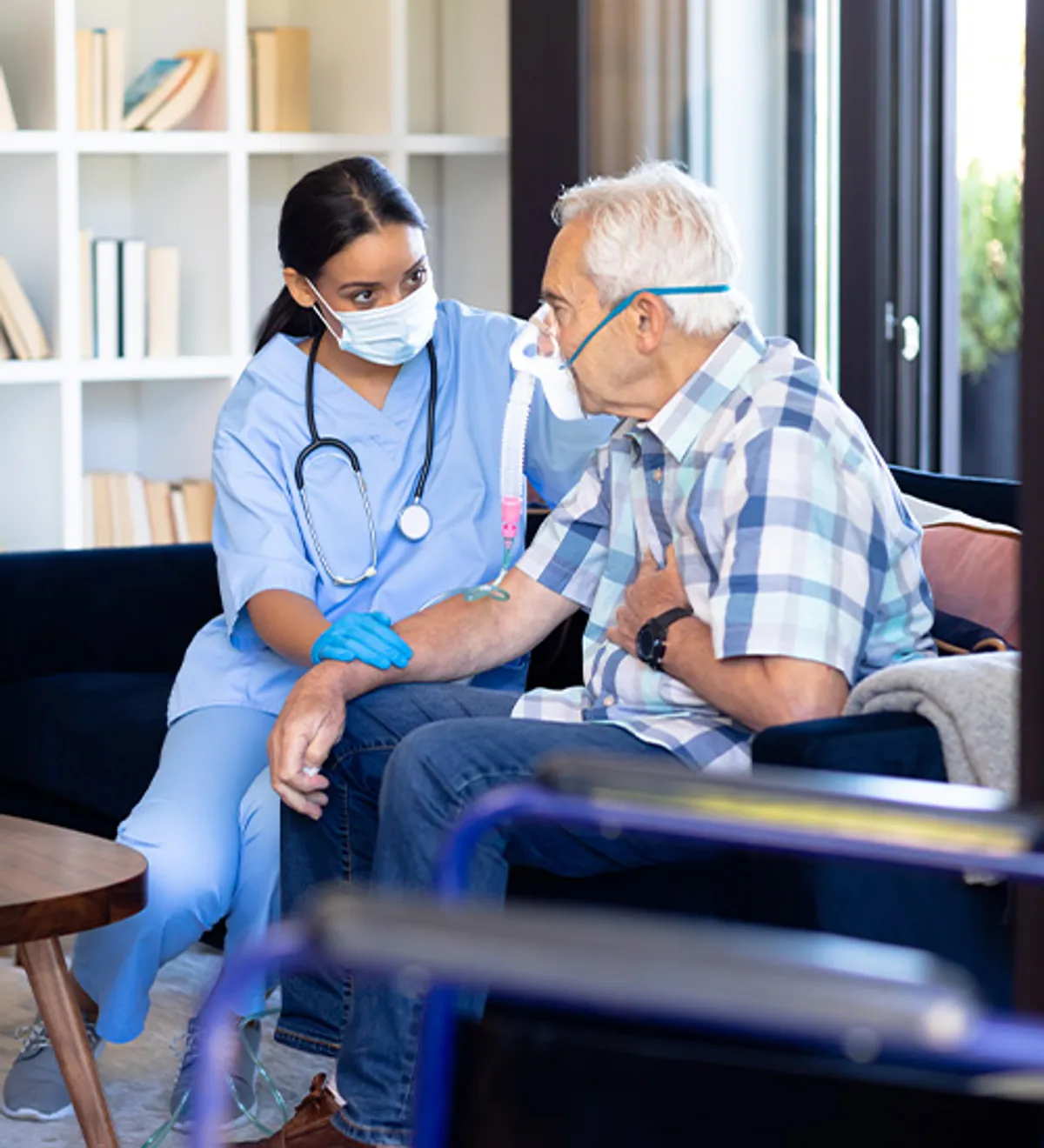 Pulse Home Health nurse providing skilled nursing care to a patient at home